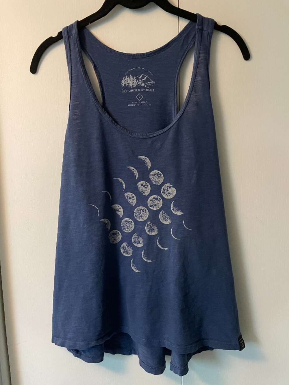 United By Blue Phases of Moon Racerback Tank Top L